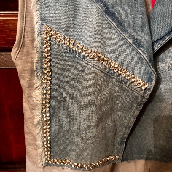 New NWT long sleeveless denim jacket or vest  size M/L - Picture 13 of 16